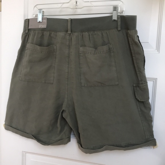 Soft Surroundings Shorts Nwt High Waist Cargo Shorts Sz Pxl Olive Drab Side Pockets By Soft